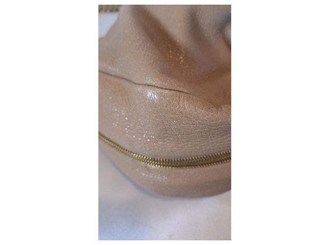 Borsa hobo Prada Cervo Lux in pelle beige dorato - vista 12