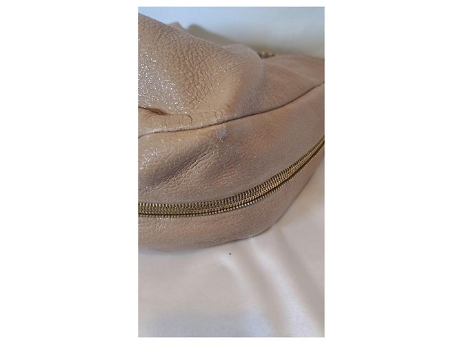 Borsa hobo Prada Cervo Lux in pelle beige dorato - vista 9