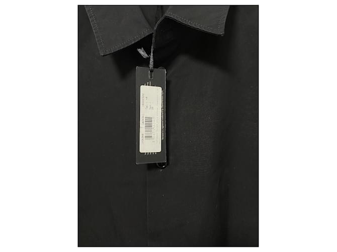 Camicia Versace in cotone a maniche corte nera logo blu Nero - vista 3