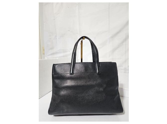 Borsa tote a tre tasche Prada Saffiano Soft nera Nero - vista 16