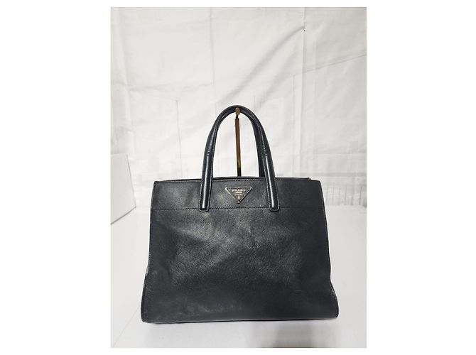 Borsa tote a tre tasche Prada Saffiano Soft nera Nero - vista 2