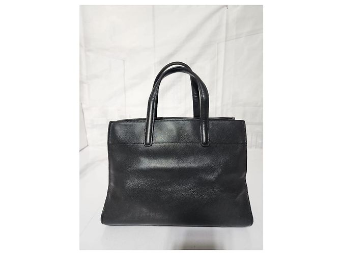Borsa tote a tre tasche Prada Saffiano Soft nera Nero - vista 5