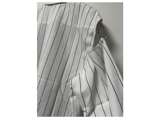 Autre Marque Honja c/o HF AH19 Camicia Oversize in Cotone Nero Bianco - vista 11