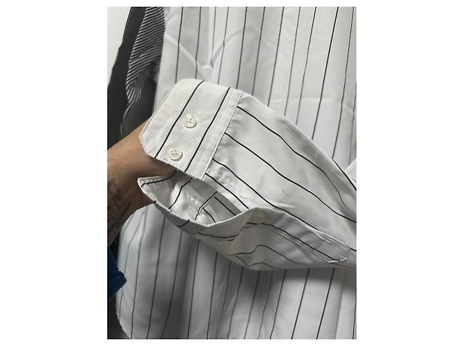 Autre Marque Honja c/o HF AH19 Camicia Oversize in Cotone Nero Bianco - vista 12