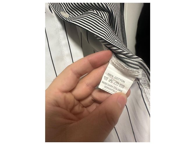 Autre Marque Honja c/o HF AH19 Camicia Oversize in Cotone Nero Bianco - vista 5