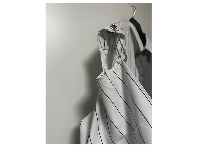 Autre Marque Honja c/o HF AH19 Camicia Oversize in Cotone Nero Bianco - vista 8