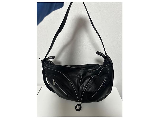 Borsa a spalla Hobo Repeat di Versace Nero - vista 11