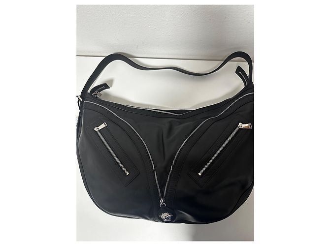 Borsa a spalla Hobo Repeat di Versace Nero - vista 5
