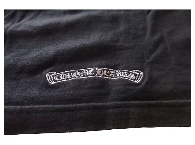Camiseta Chrome Hearts de algodón negra y roja con logo CH bordado Negro - vista 7