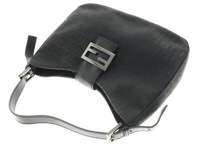 Borsa Fendi Monogramma Canvas Nera Nero - vista 4