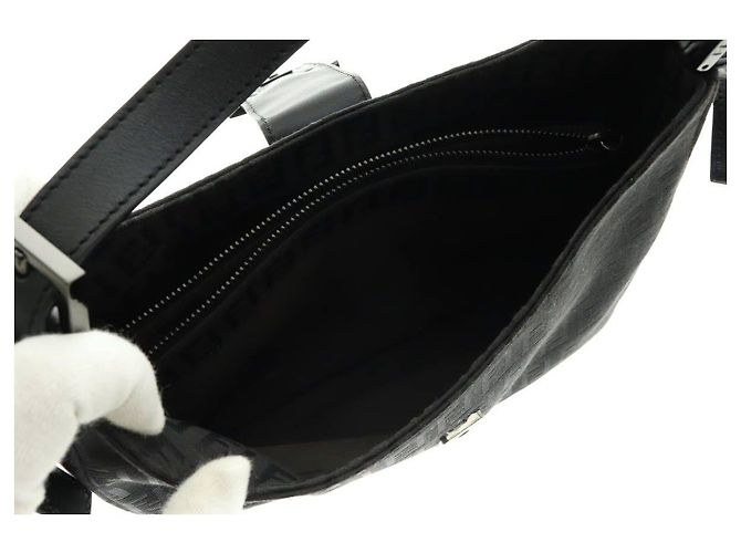 Borsa Fendi Monogramma Canvas Nera Nero - vista 6