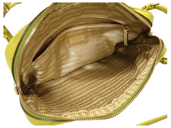 Borsa Prada verde chiaro in nylon e pelle - vista 8