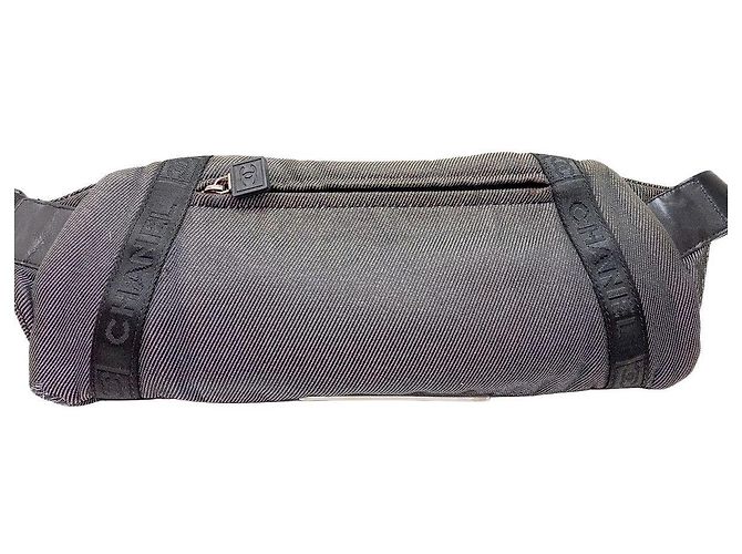 Borsa da viaggio Chanel Sport nera e grigia in pelle Nero Grigio - vista 2