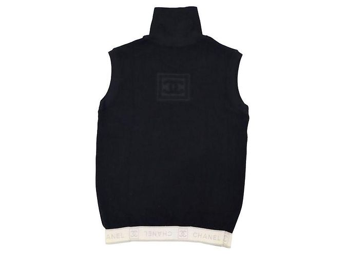 Chanel Schwarzes Oberteil mit Stehkragen aus Polyester - Ansicht 3