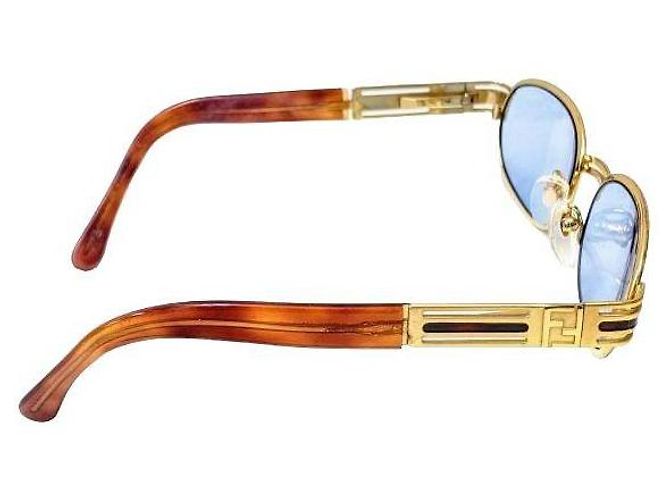 Occhiali da sole Fendi blu e oro in plastica D'oro - vista 3