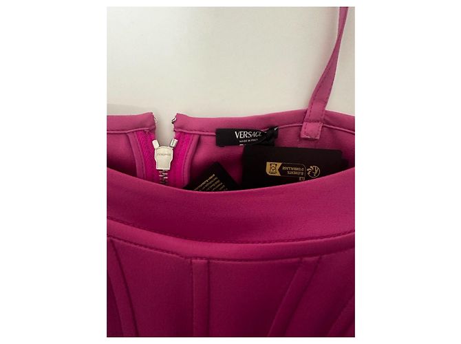 Top corset rosa de Versace Fucsia Hardware de plata - vista 3