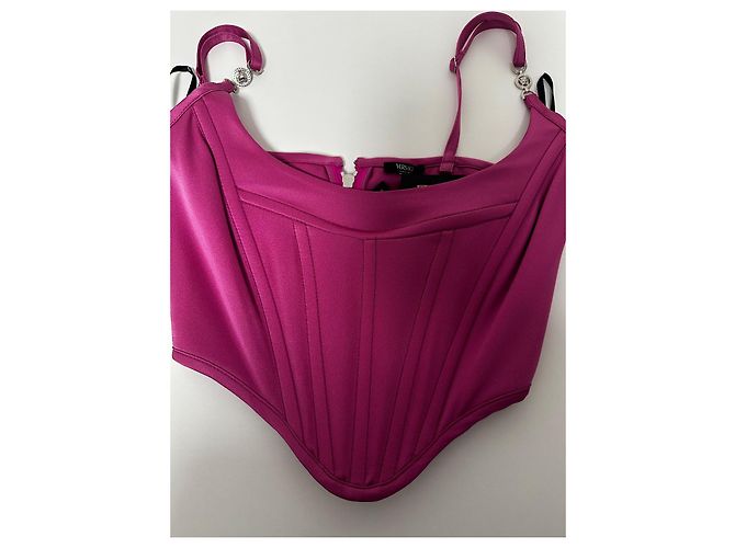 Top corset rosa de Versace Fucsia Hardware de plata - vista 4