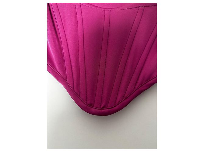Top corset rosa de Versace Fucsia Hardware de plata - vista 7