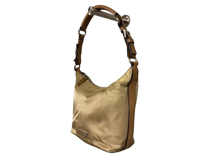 Borsa Prada in nylon beige crema Crudo - vista 3