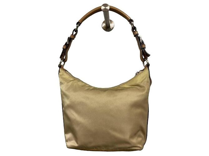Borsa Prada in nylon beige crema Crudo - vista 4