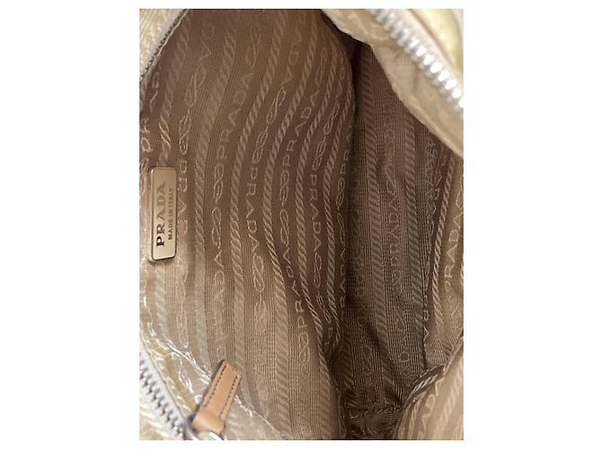 Borsa Prada in nylon beige crema Crudo - vista 7