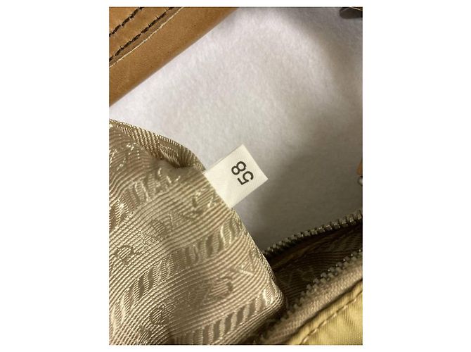 Borsa Prada in nylon beige crema Crudo - vista 8