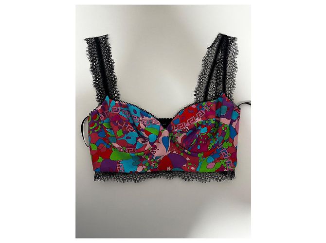Top Versace x Dua Lipa Negro Multicolor - vista 2
