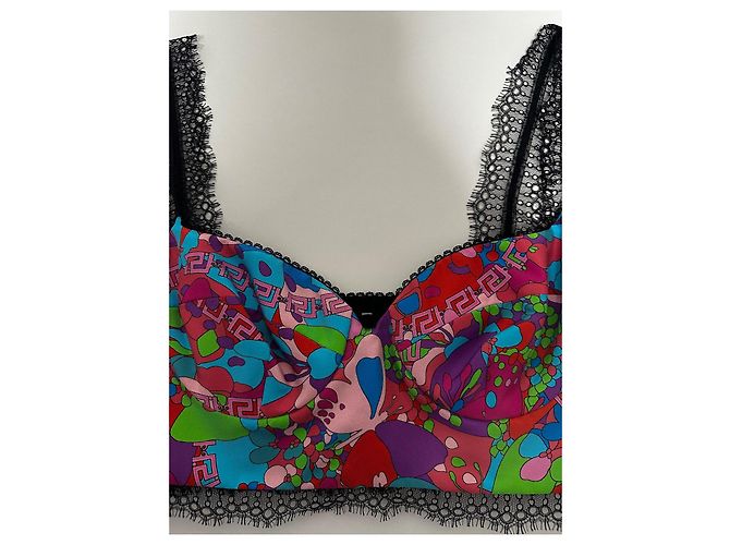 Top Versace x Dua Lipa Negro Multicolor - vista 3