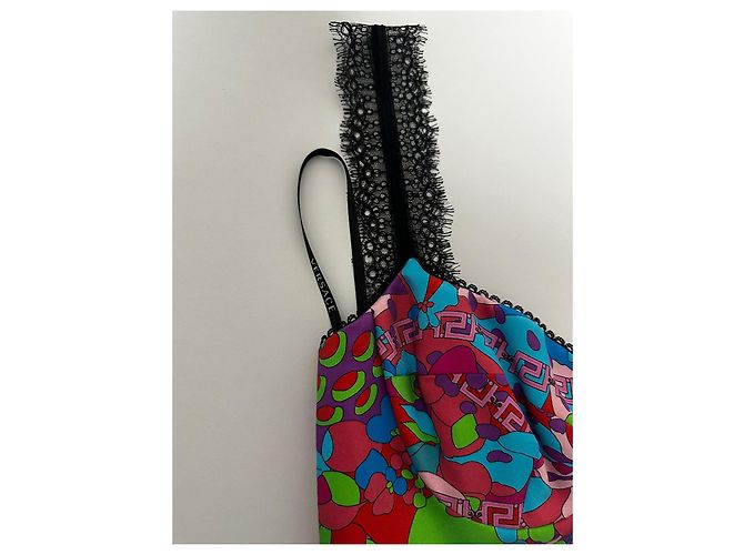 Top Versace x Dua Lipa Negro Multicolor - vista 4