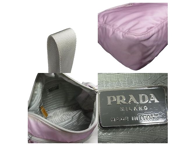 Borsa da viaggio Prada in nylon rosa - vista 5