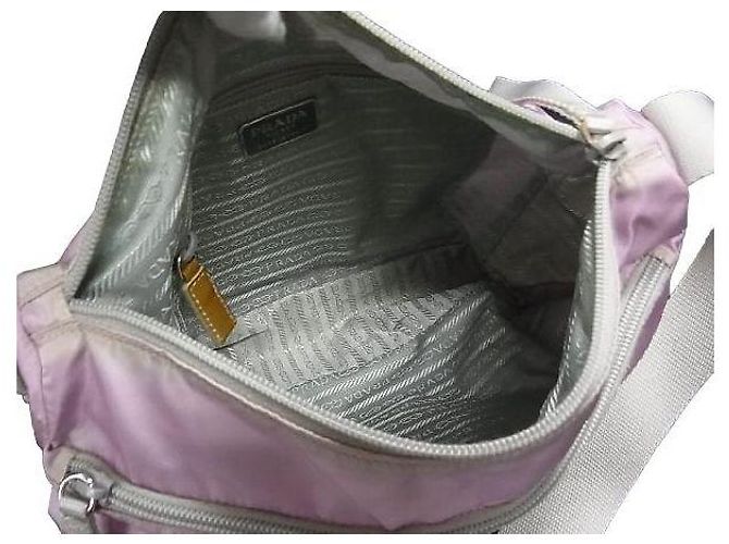 Borsa da viaggio Prada in nylon rosa - vista 7