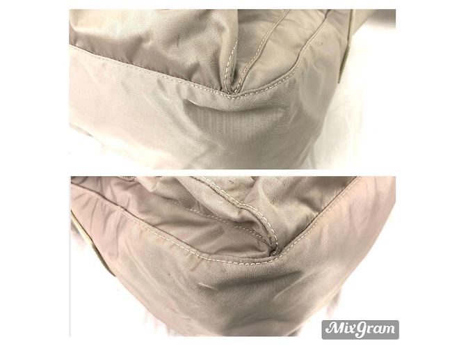 Borsa a spalla Prada in nylon grigio argento - vista 6