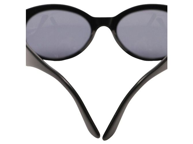 Occhiali da sole Chanel neri e dorati in plastica Nero D'oro - vista 7
