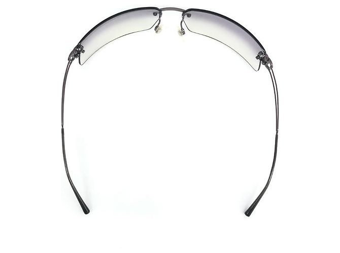 Occhiali da sole Chanel CC Logo strass argento e viola Porpora - vista 3