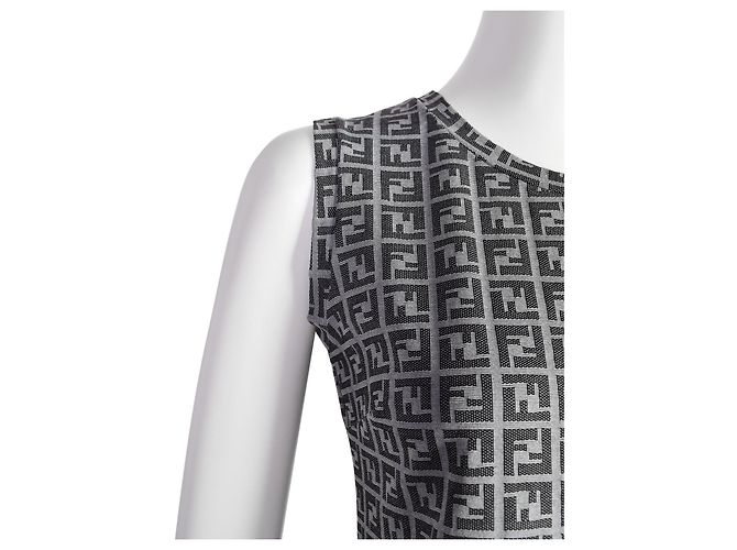 Fendi Monogramm Kleid Grau Nylon - Ansicht 4