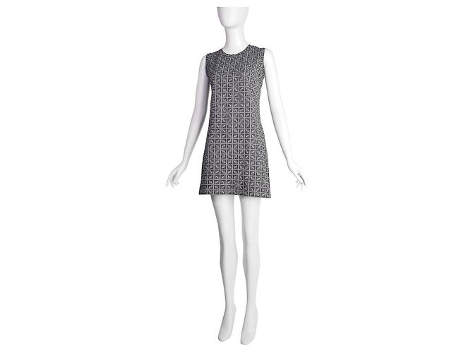 Fendi Monogramm Kleid Grau Nylon - Ansicht 9