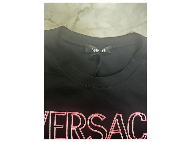 Camiseta con estampado del logo de Versace Negro Rosa - vista 3