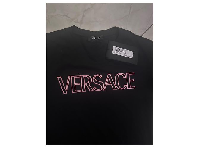 Camiseta con estampado del logo de Versace Negro Rosa - vista 6
