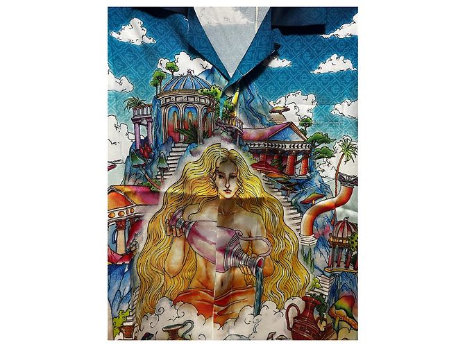 Camicia di seta Casablanca Blu Multicolore - vista 3