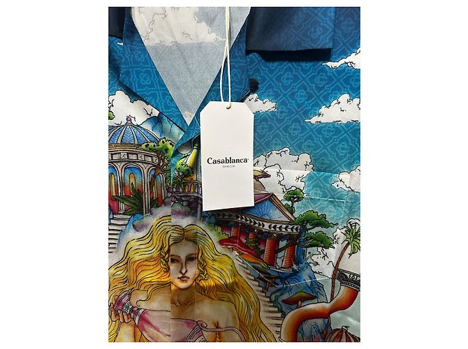 Camicia di seta Casablanca Blu Multicolore - vista 6
