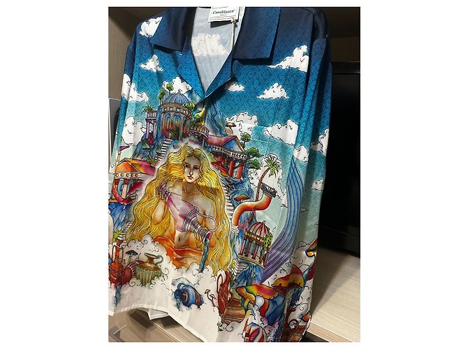 Camicia di seta Casablanca Blu Multicolore - vista 8