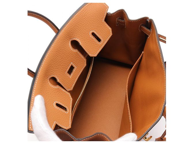 Hermès Sac à main Hermes Birkin 25 Togo Marron - vue 3