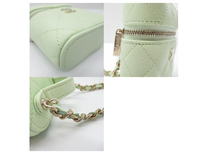 Chanel Caviar Vanity Chain Shoulder Bag Green - view 10