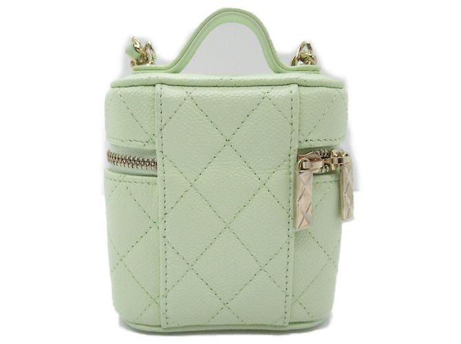 Chanel Caviar Vanity Chain Shoulder Bag Green - view 2
