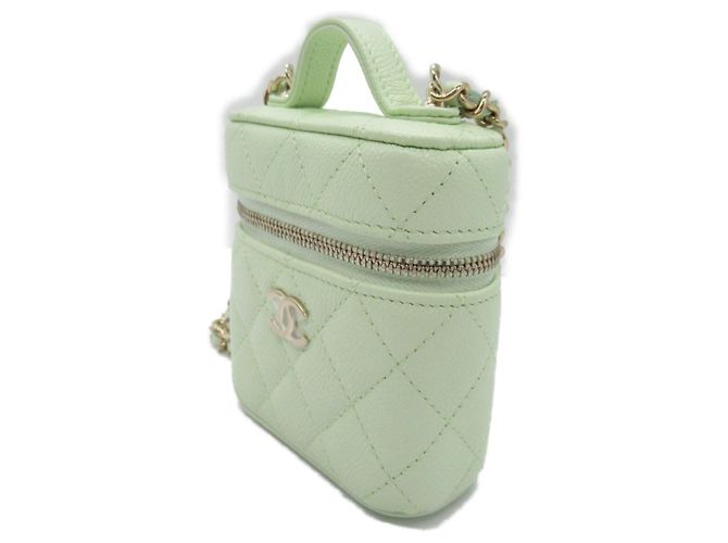 Chanel Caviar Vanity Chain Shoulder Bag Green - view 3