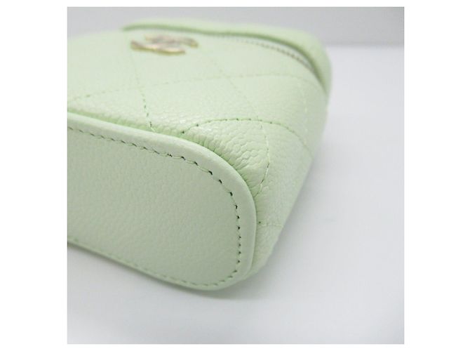 Chanel Caviar Vanity Chain Shoulder Bag Green - view 9