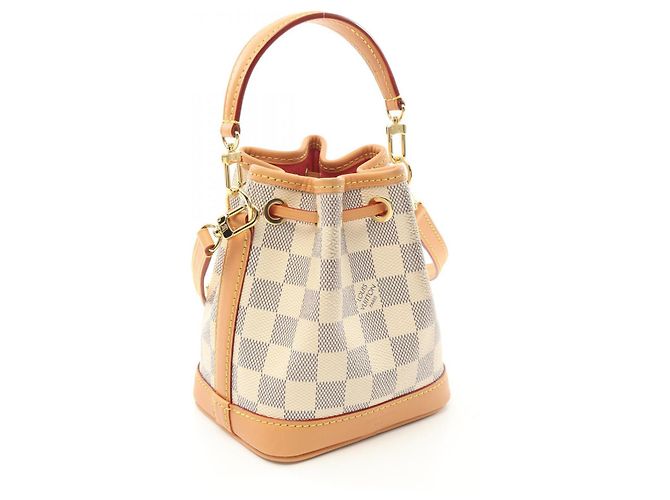 Sac à main Louis Vuitton Nano Noe Damier Azur N40511 Blanc - vue 2