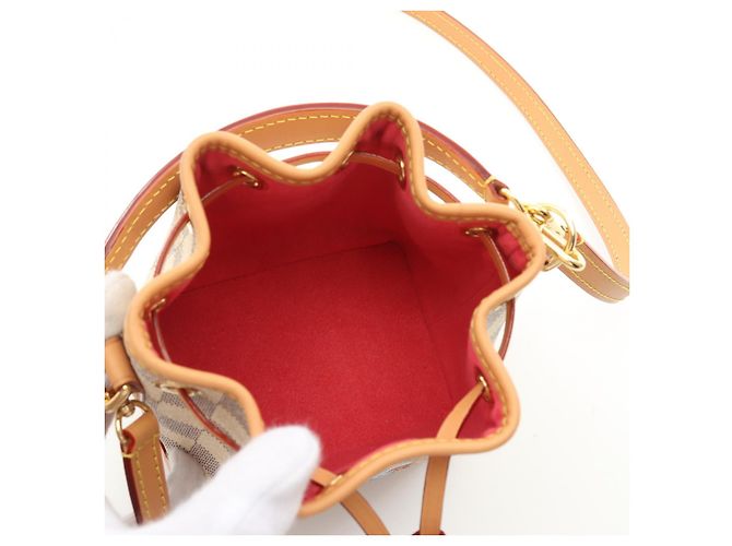 Sac à main Louis Vuitton Nano Noe Damier Azur N40511 Blanc - vue 3
