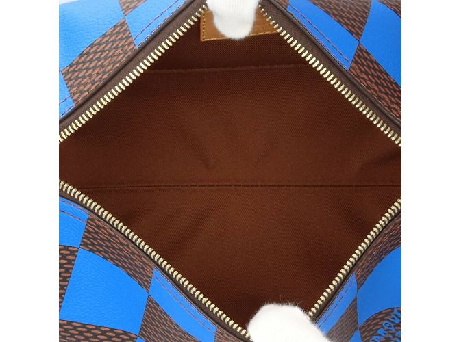 Borsa a Spalla Soft Polochon PM Damier Pop Louis Vuitton Marrone Blu - vista 5