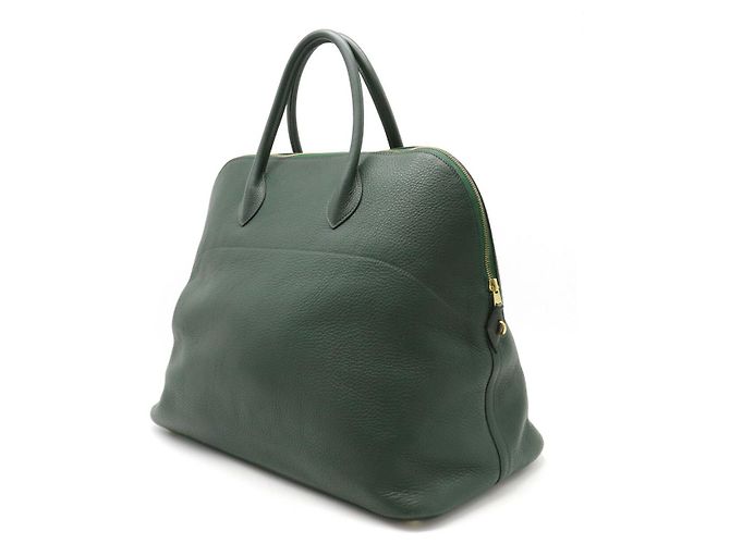 Hermès Hermes Bolide 45 Boston Tasche aus grünem Leder - Ansicht 2